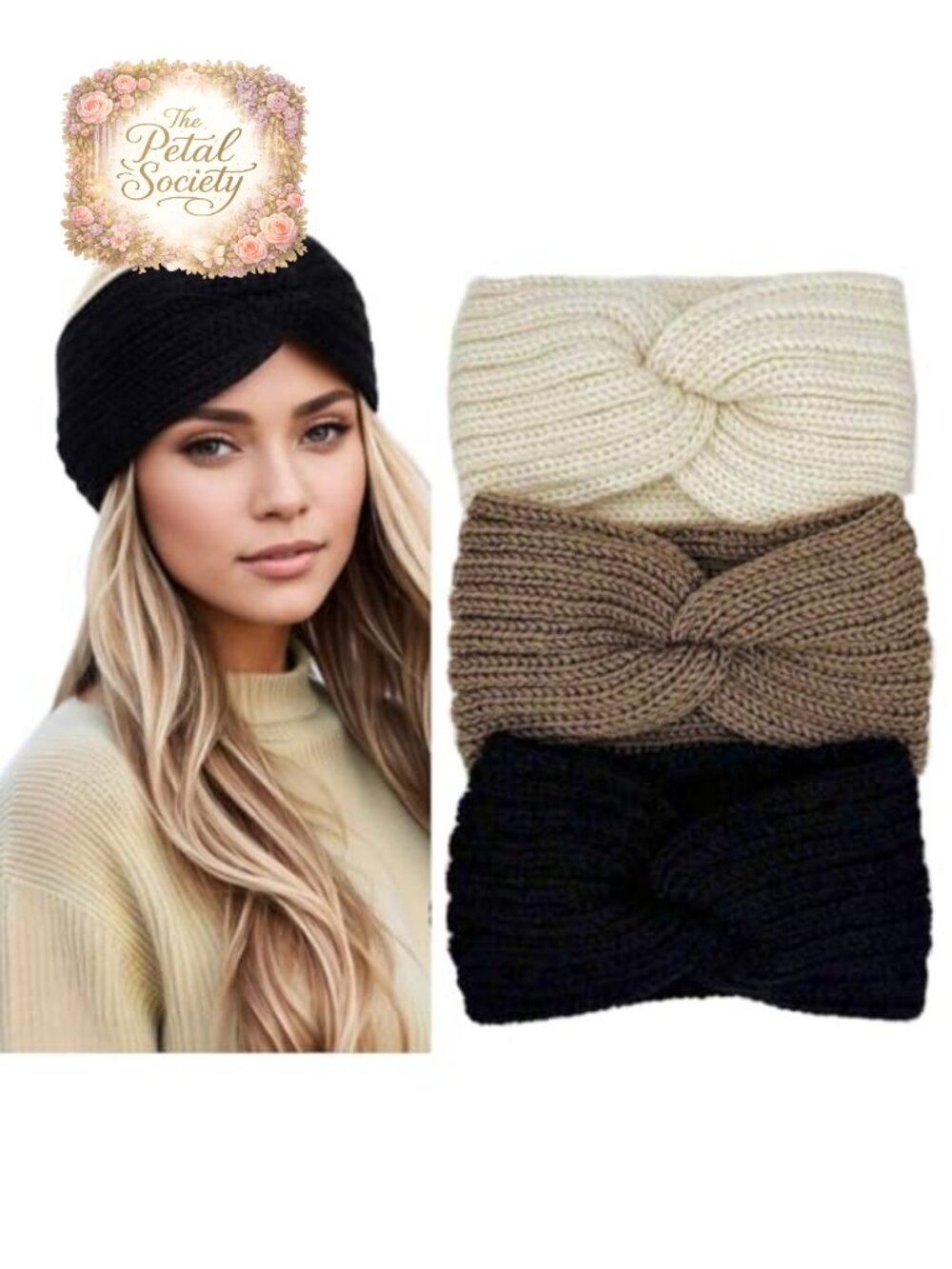 Winter Ear Warmers Chunky Knit Acrylic Blend Headbands